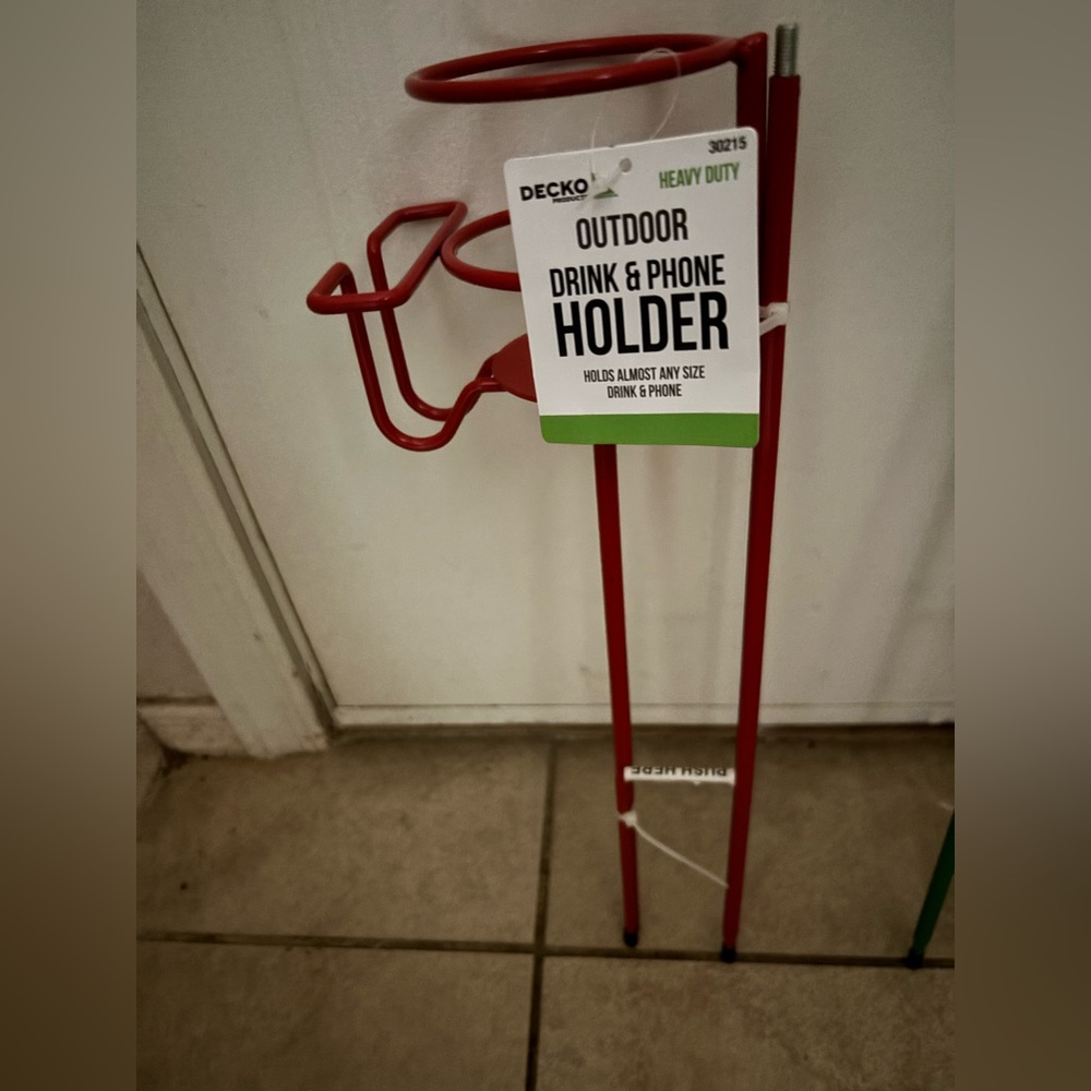 NWT Red Outdoor Drink & Phone Holder by Decko